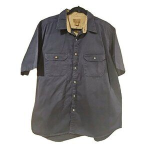 Faded Glory Short Sleeve Button Up Polo Shirt Men's XL Blue Collared Academia